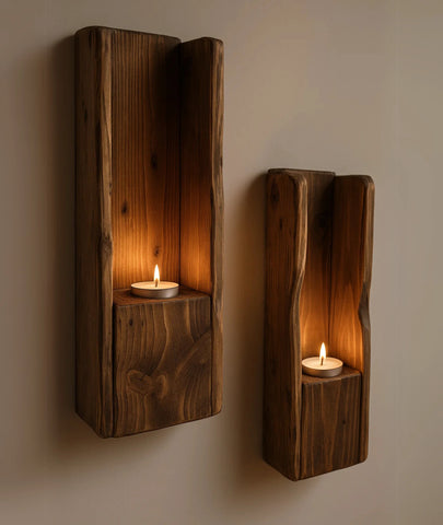 Pallet Wall mounted Wooden Candle Holders