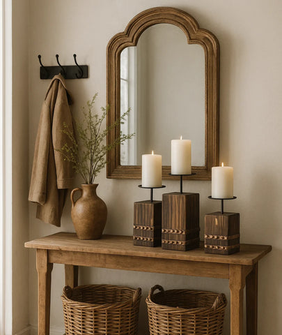 Tempe Wooden Candle Holder