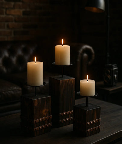 Tempe Wooden Candle Holder