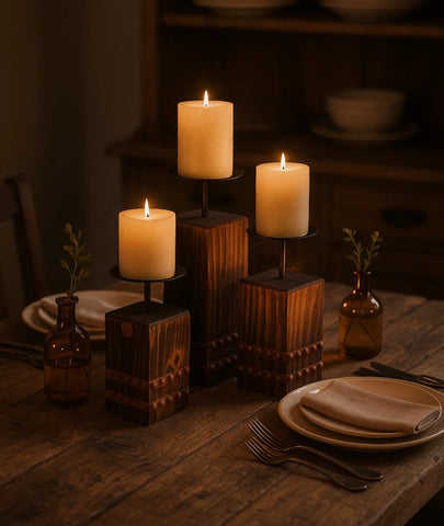 Tempe Wooden Candle Holder