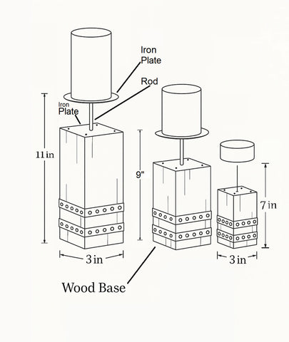 Tempe Wooden Candle Holder