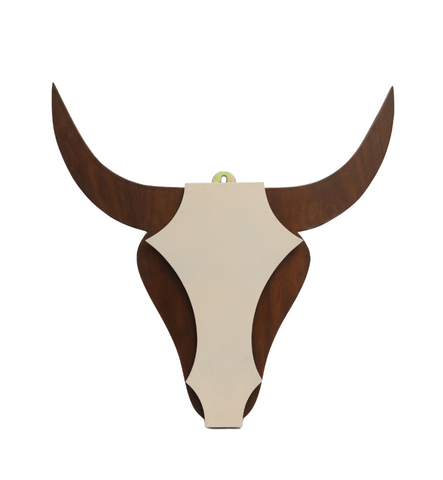 Bull Wall Hanging Lamp by Lamp and Glow in Brown and white Colour