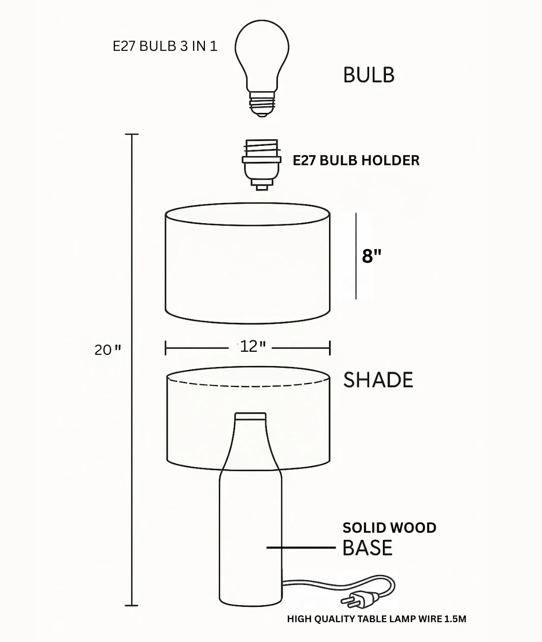 VECTOR  Table Lamp | Wooden Bedside Lamp