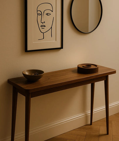 Vintage Teak Wood Round Tealight Candle Holder