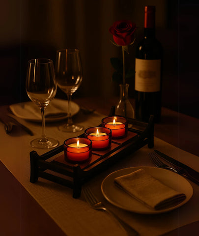 Zen-Inspired Wooden and Glass Candle Holder